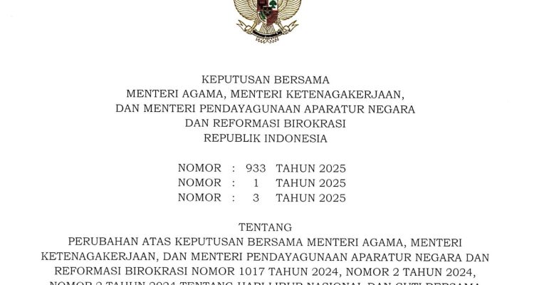 Cuti bersama 18 Agustus 2025