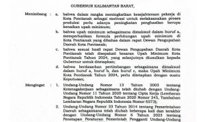 UMK Pontianak Naik, Tunggu UMP Kalbar