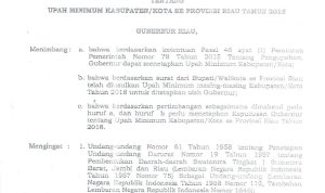 UMK Pekanbaru tahun 2026 ditetapkan, ini catatan penting DPRD ke Disnaker dan perusahaan