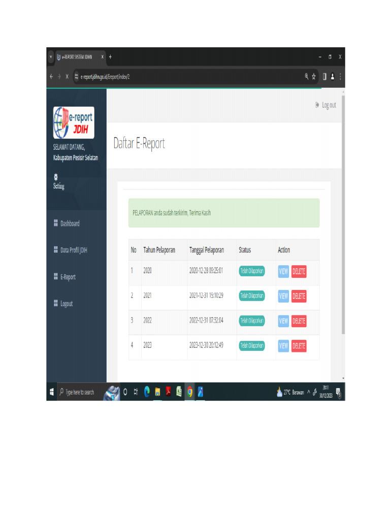 Kanwil Kemenkum Sultra Bantu Pelaporan e-Report JDIHN Kendari