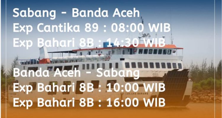 Jadwal Pelayaran Kapal Feri Banda Aceh–Sabang Tahun 2026