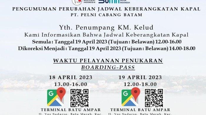 Jadwal Operasional Kapal KM Kelud untuk Rute Kepulauan Riau dan Jakarta