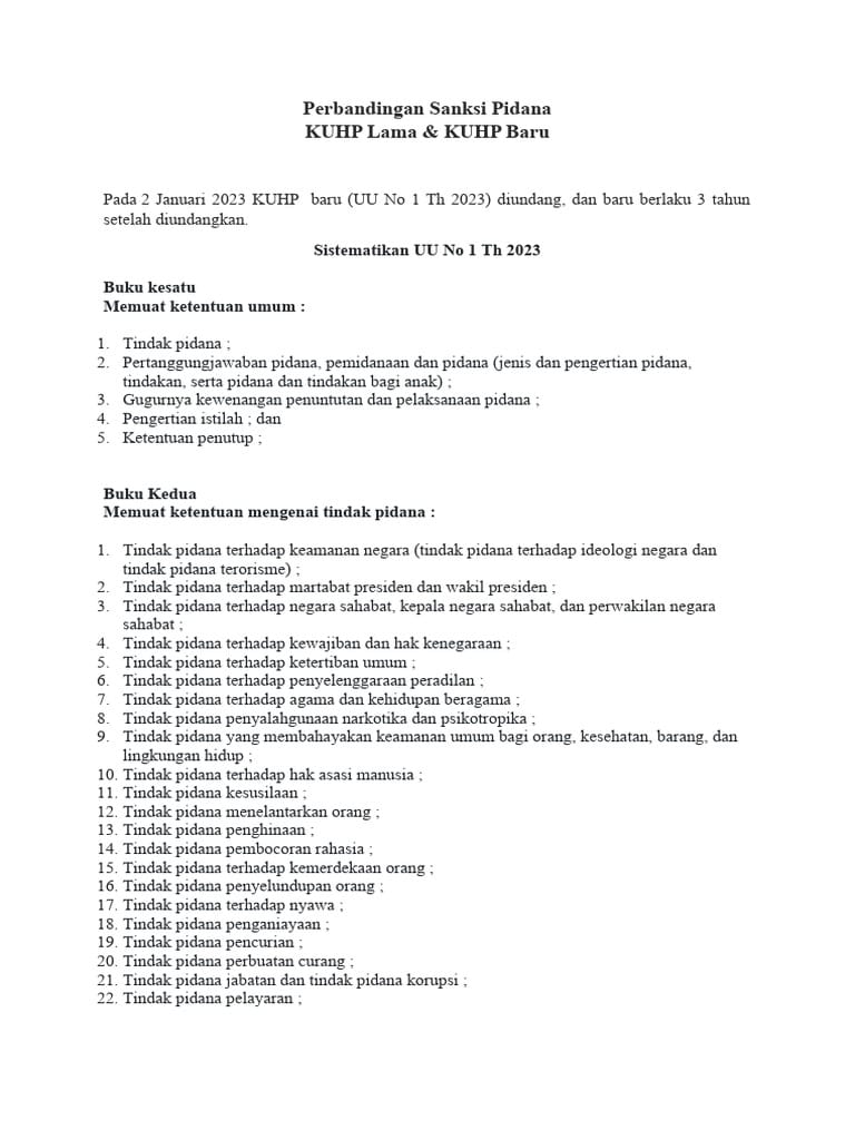 UU KUHP Baru: Perkara Kedaluwarsa dan Tanggung Jawab Penegak Hukum